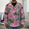 Military Camouflage Flower Pattern Print Men's Shirt Jacket