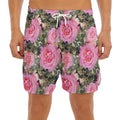 Military Camouflage Flower Pattern Print Men's Split Running Shorts