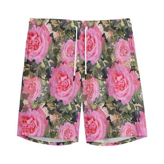 Military Camouflage Flower Pattern Print Men's Sports Shorts