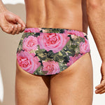 Military Camouflage Flower Pattern Print Men's Swim Briefs