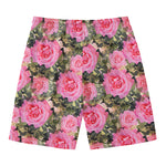 Military Camouflage Flower Pattern Print Men's Swim Trunks