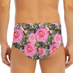 Military Camouflage Flower Pattern Print Men's Triangle Swim Briefs