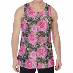 Military Camouflage Flower Pattern Print Men's Velvet Tank Top