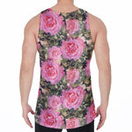 Military Camouflage Flower Pattern Print Men's Velvet Tank Top