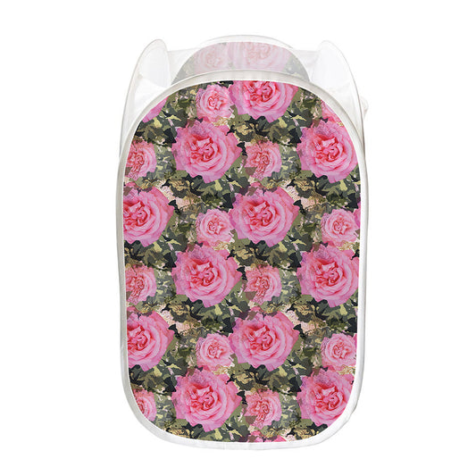 Military Camouflage Flower Pattern Print Mesh Laundry Hamper