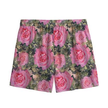Military Camouflage Flower Pattern Print Mesh Shorts