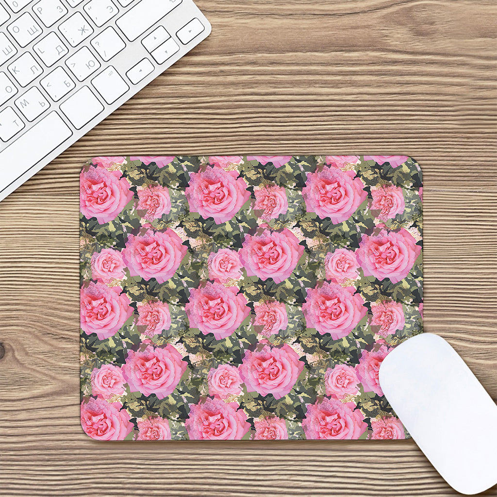 Military Camouflage Flower Pattern Print Mouse Pad