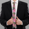 Military Camouflage Flower Pattern Print Necktie