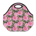 Military Camouflage Flower Pattern Print Neoprene Lunch Bag