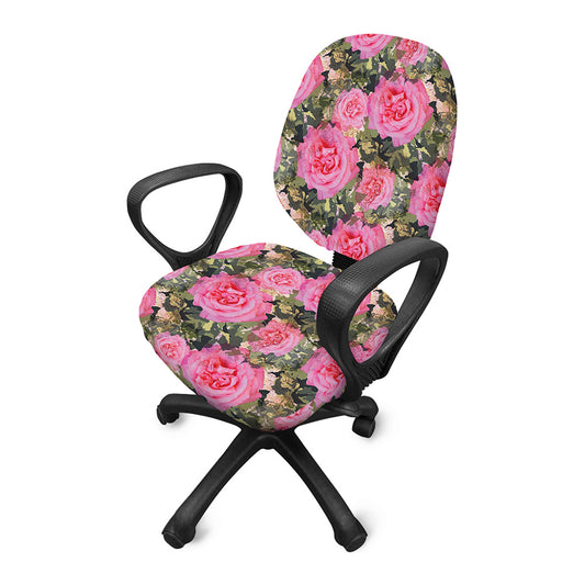 Military Camouflage Flower Pattern Print Office Chair Cover