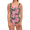 Military Camouflage Flower Pattern Print One Piece Swimsuit