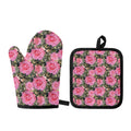 Military Camouflage Flower Pattern Print Oven Mitt And Pot Holder Set