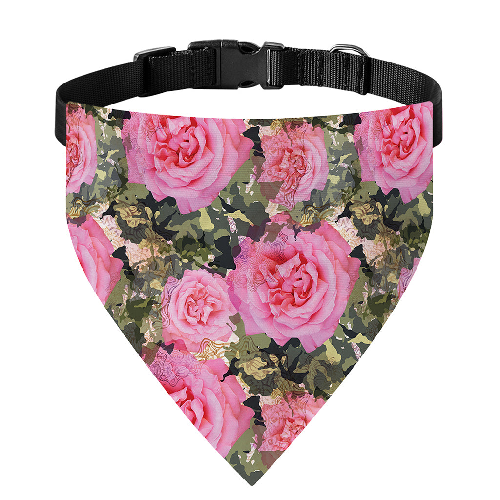 Military Camouflage Flower Pattern Print Over The Collar Dog Bandana