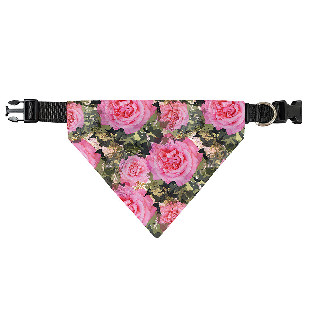 Military Camouflage Flower Pattern Print Over The Collar Dog Bandana