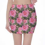 Military Camouflage Flower Pattern Print Pencil Mini Skirt