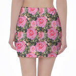 Military Camouflage Flower Pattern Print Pencil Mini Skirt
