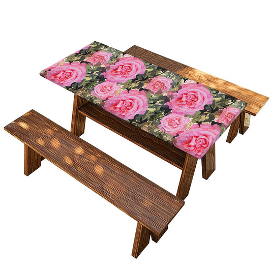 Military Camouflage Flower Pattern Print Picnic Table Cover