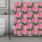 Military Camouflage Flower Pattern Print Polyester Shower Curtain