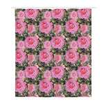 Military Camouflage Flower Pattern Print Polyester Shower Curtain