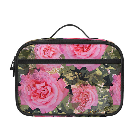 Military Camouflage Flower Pattern Print Portable Lunch Bag