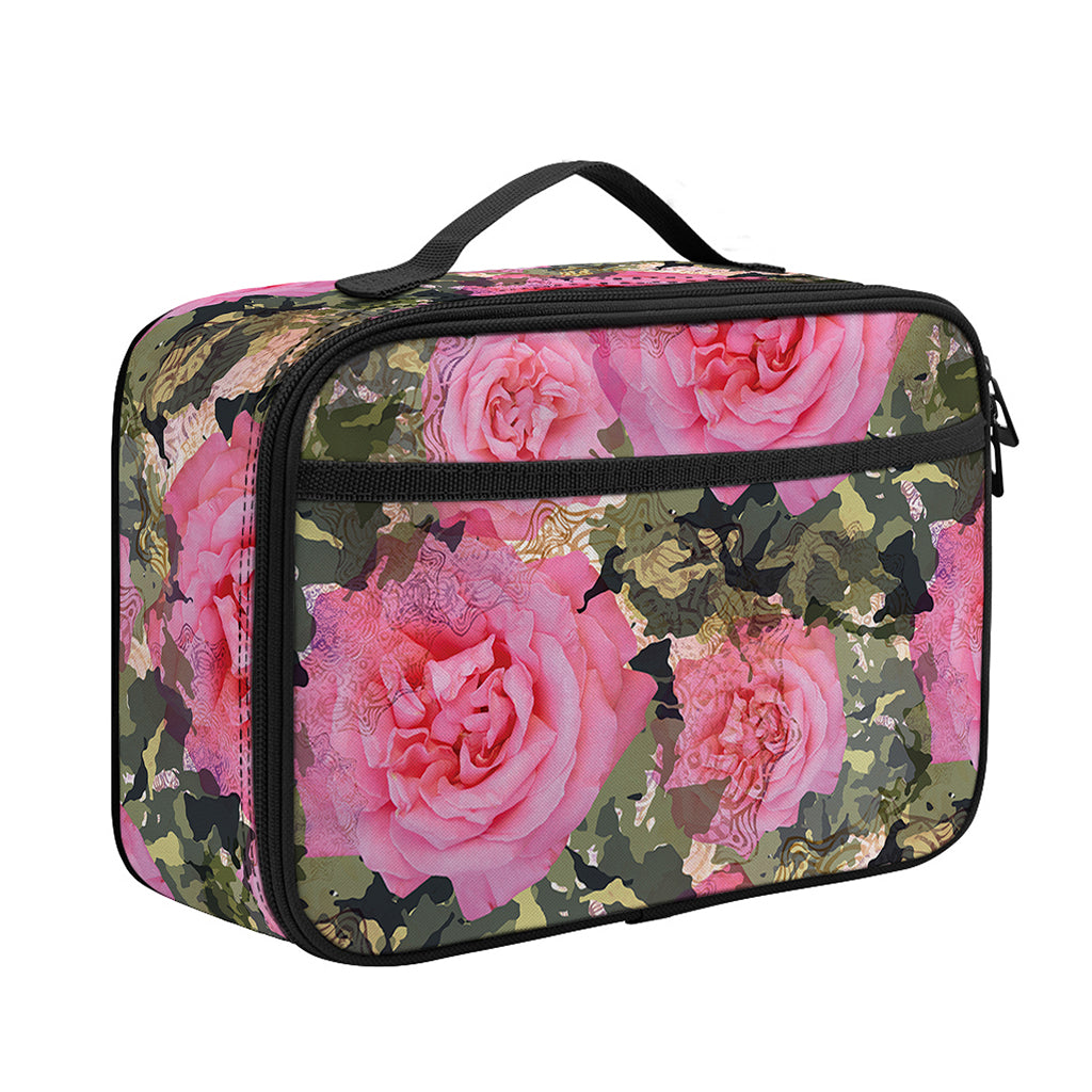 Military Camouflage Flower Pattern Print Portable Lunch Bag