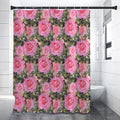 Military Camouflage Flower Pattern Print Premium Shower Curtain