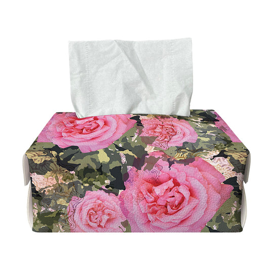 Military Camouflage Flower Pattern Print Rectangle Tissue Box Cover