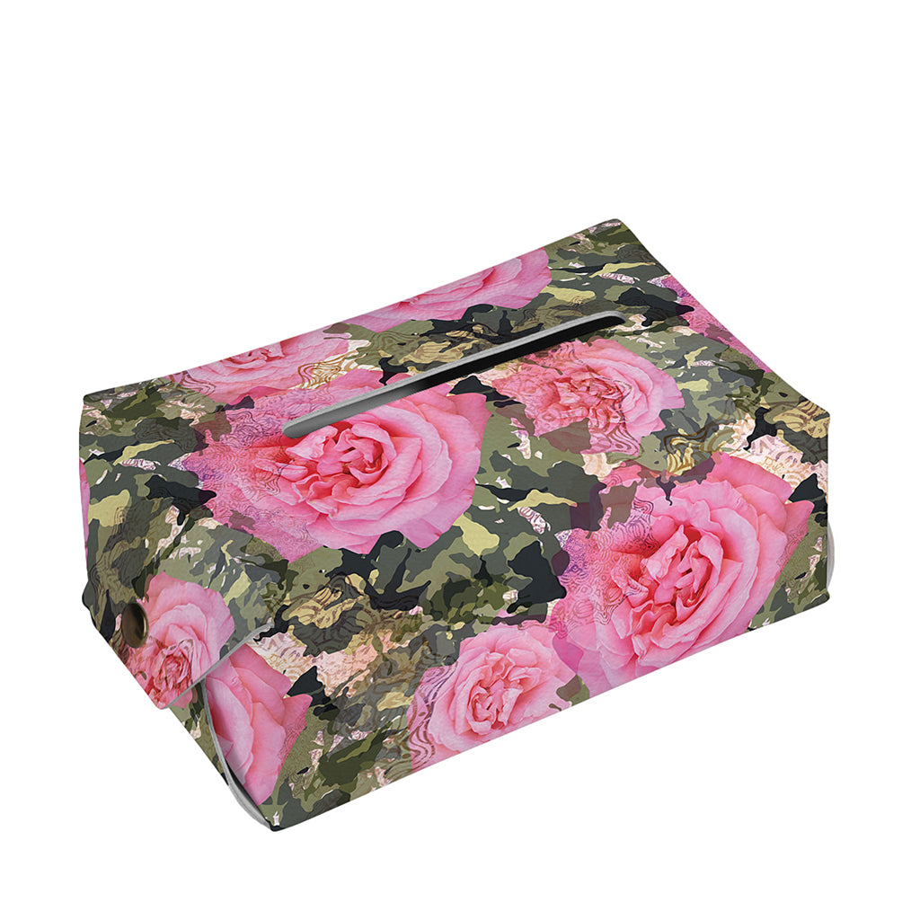 Military Camouflage Flower Pattern Print Rectangle Tissue Box Cover