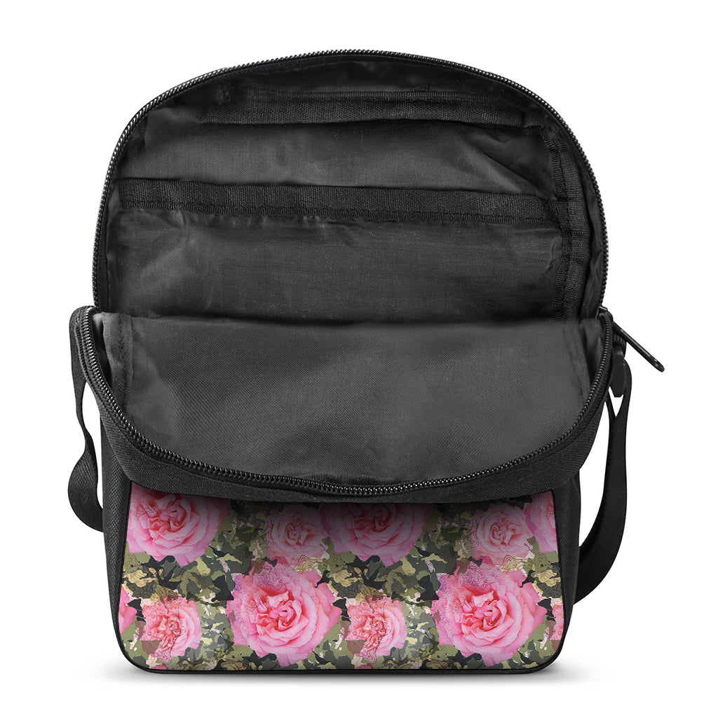 Military Camouflage Flower Pattern Print Rectangular Crossbody Bag