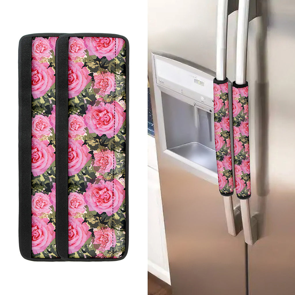 Military Camouflage Flower Pattern Print Refrigerator Handle Covers