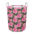 Military Camouflage Flower Pattern Print Round Laundry Basket