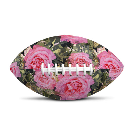 Military Camouflage Flower Pattern Print Rugby Ball