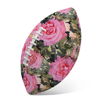 Military Camouflage Flower Pattern Print Rugby Ball