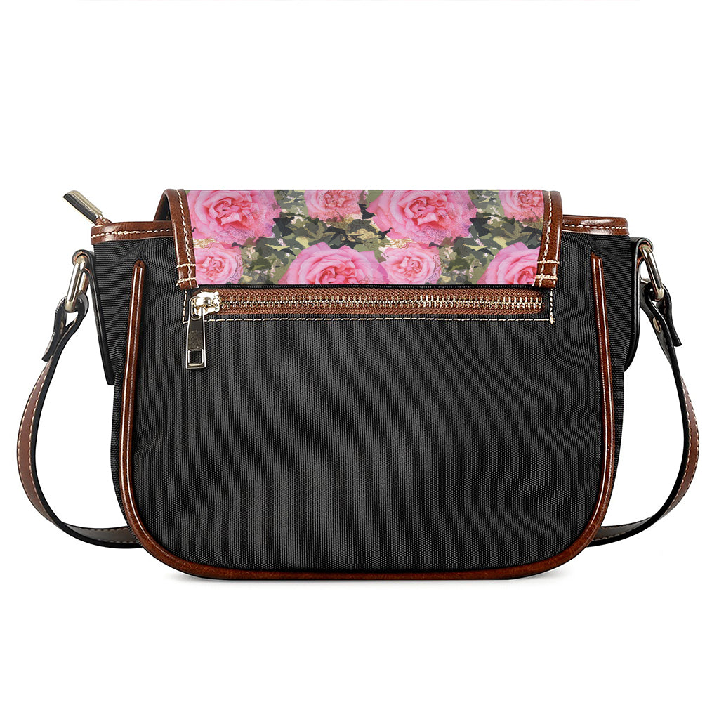 Military Camouflage Flower Pattern Print Saddle Bag