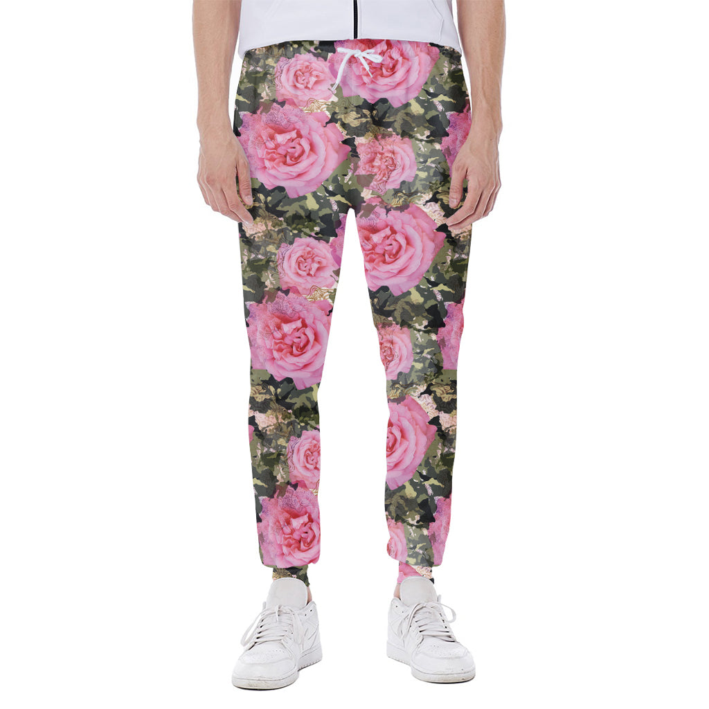 Military Camouflage Flower Pattern Print Scuba Joggers