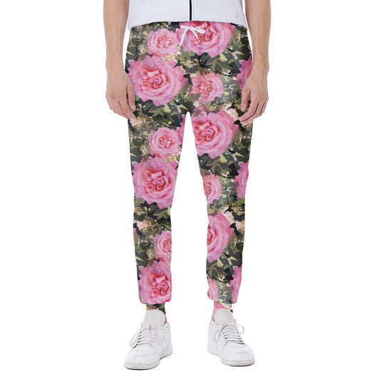Military Camouflage Flower Pattern Print Scuba Joggers