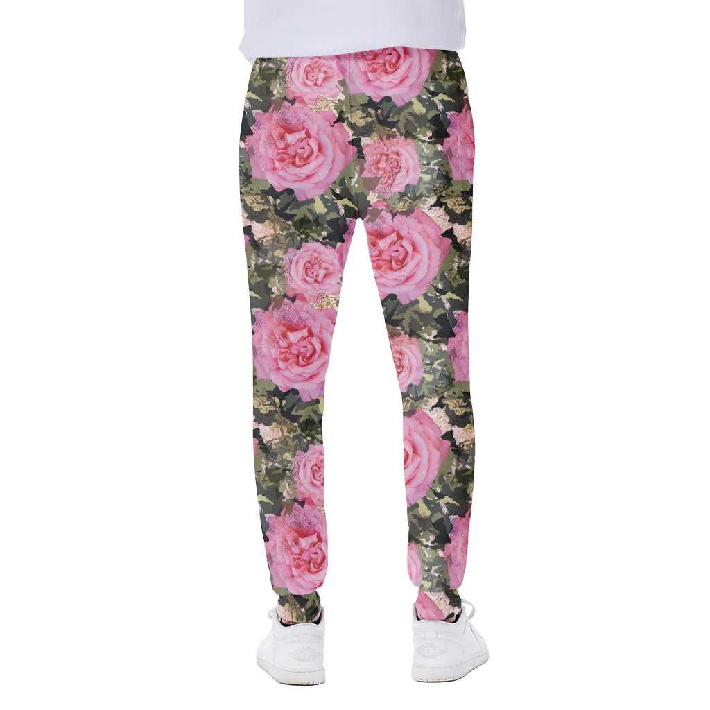 Military Camouflage Flower Pattern Print Scuba Joggers