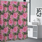 Military Camouflage Flower Pattern Print Shower Curtain