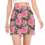 Military Camouflage Flower Pattern Print Side Slit Mini Skirt