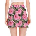 Military Camouflage Flower Pattern Print Side Slit Mini Skirt