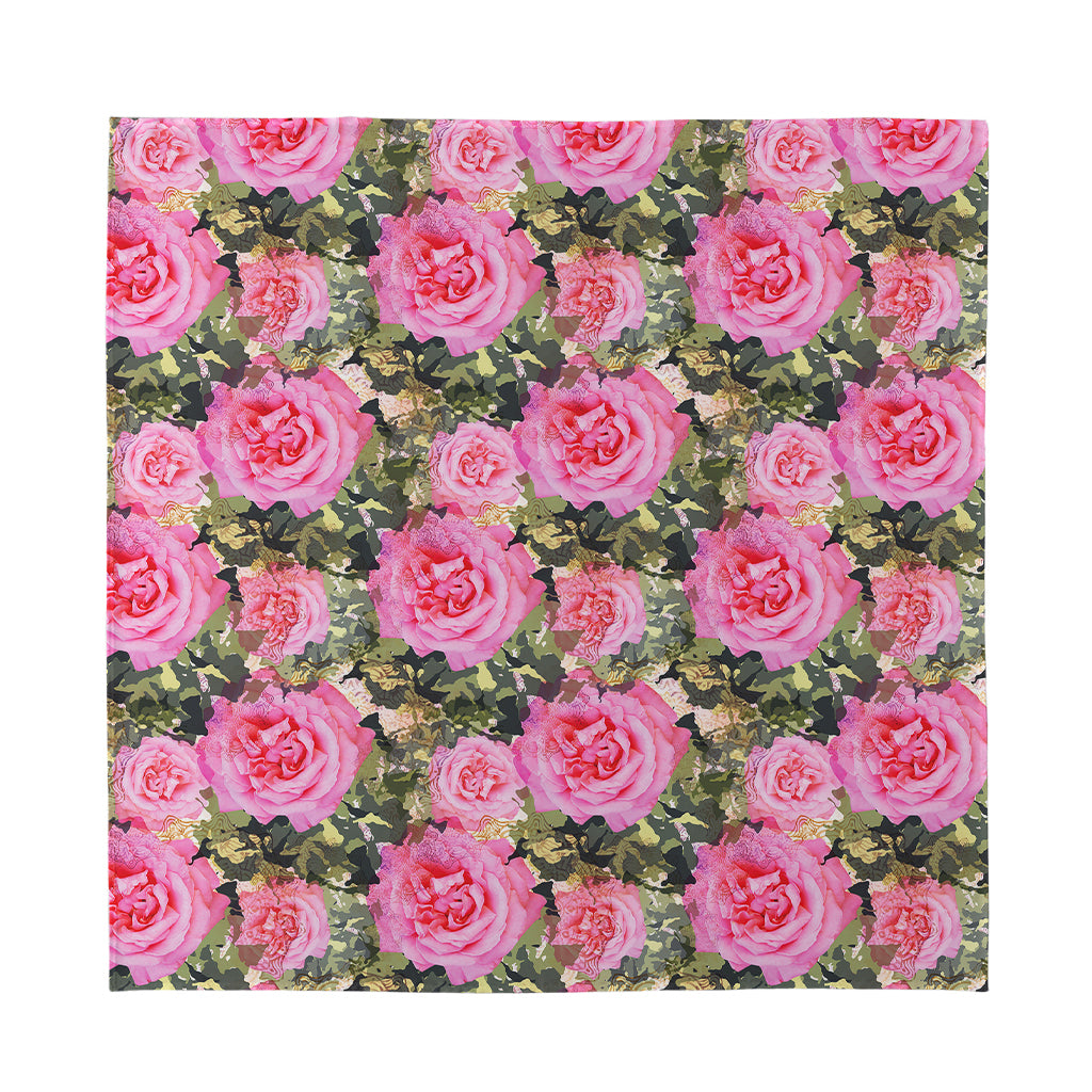 Military Camouflage Flower Pattern Print Silk Bandana
