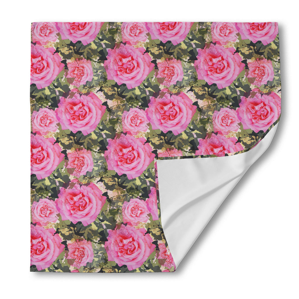Military Camouflage Flower Pattern Print Silk Bandana