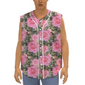 Military Camouflage Flower Pattern Print Sleeveless Baseball Jersey
