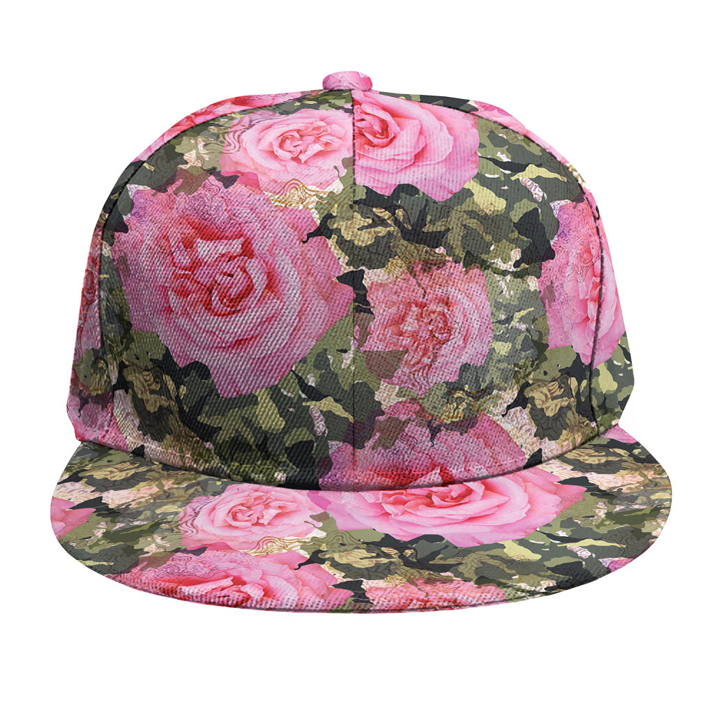 Military Camouflage Flower Pattern Print Snapback Cap