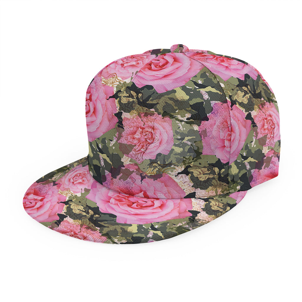 Military Camouflage Flower Pattern Print Snapback Cap