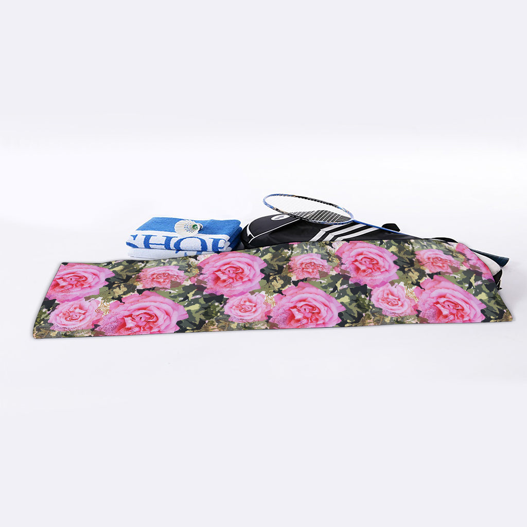 Military Camouflage Flower Pattern Print Sports Towel