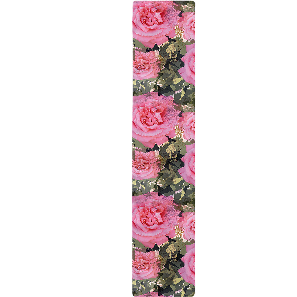Military Camouflage Flower Pattern Print Table Runner