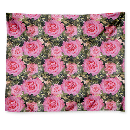 Military Camouflage Flower Pattern Print Tapestry