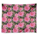 Military Camouflage Flower Pattern Print Tapestry