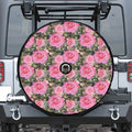 Military Camouflage Flower Pattern Print Tire Cover With Camera Hole